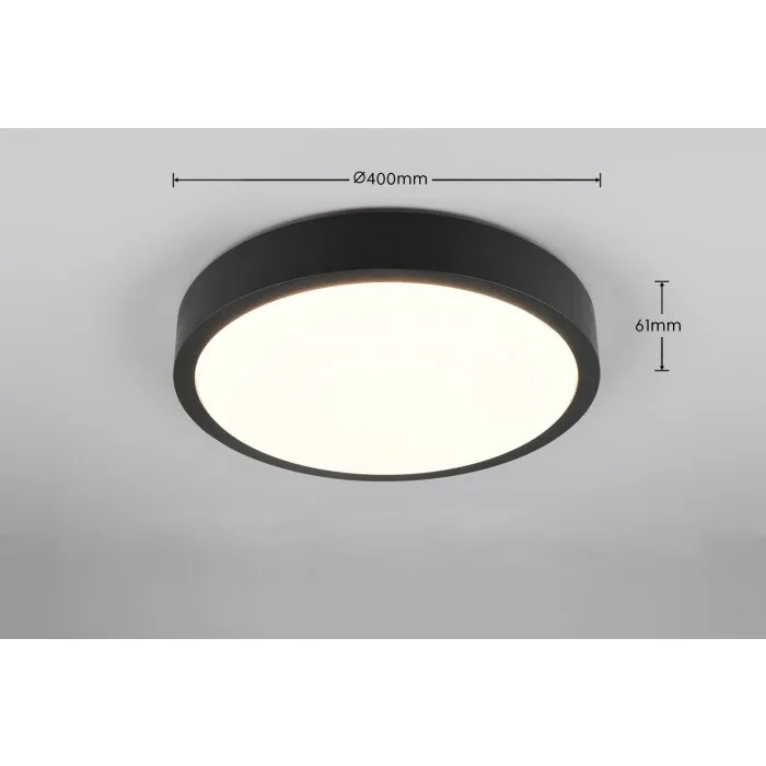 Trio ISEO Plafoniera LED Nero, 1-Luce