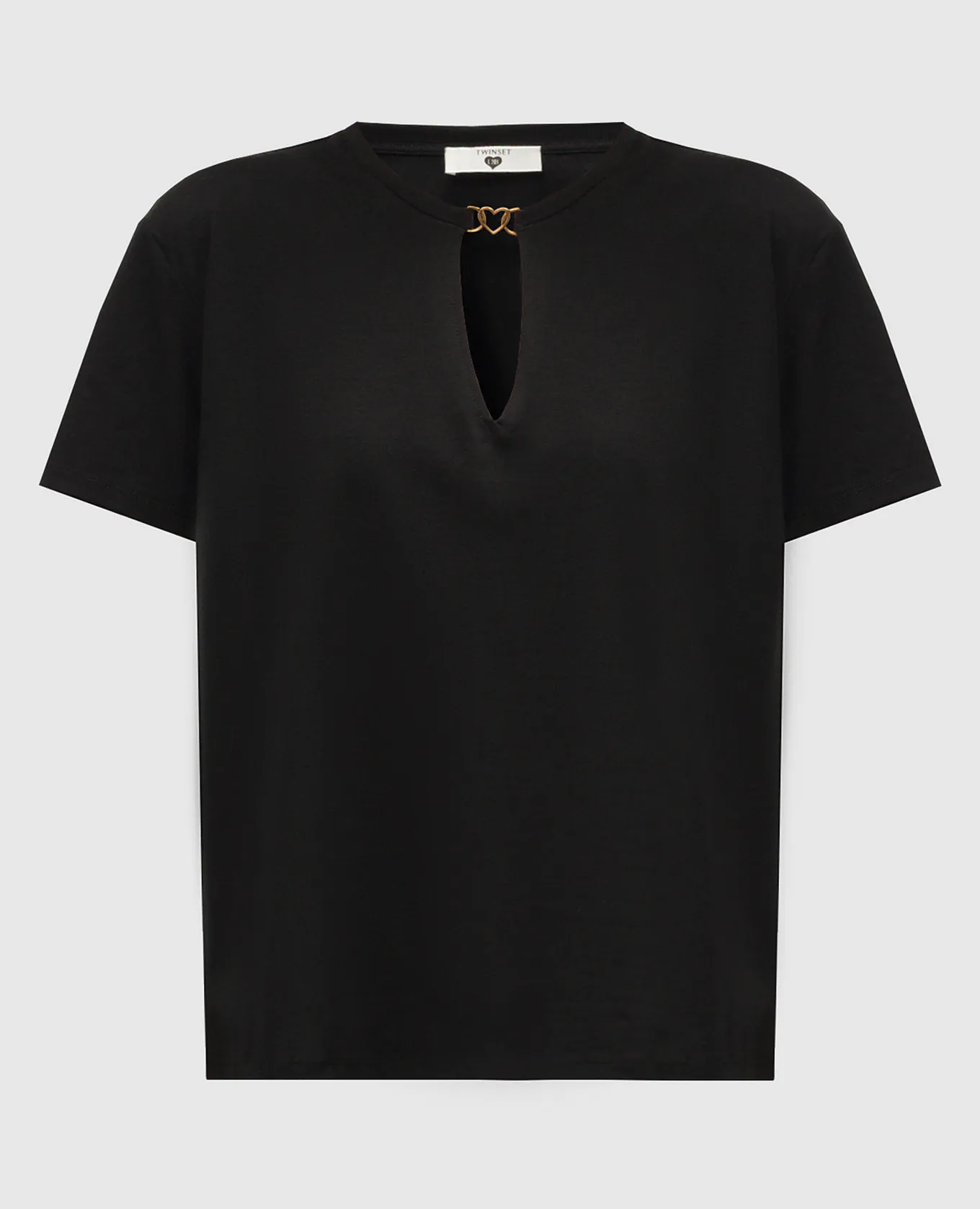 Twinset T-shirt nera con ritaglio 242LI2ZCC
