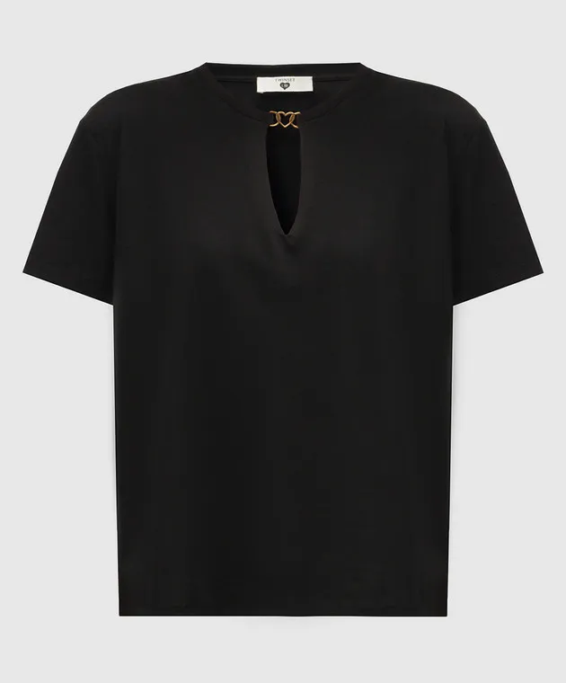 Twinset T-shirt nera con ritaglio 242LI2ZCC
