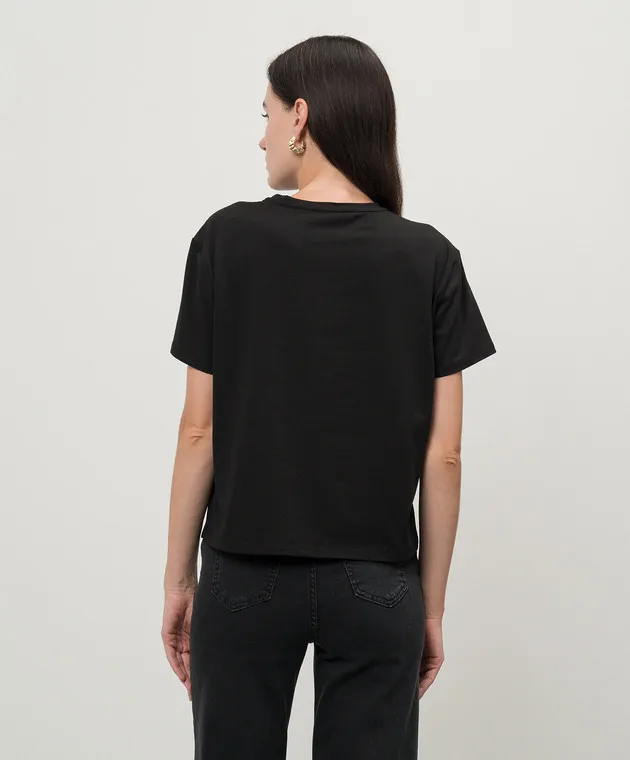 Twinset T-shirt nera con ritaglio 242LI2ZCC