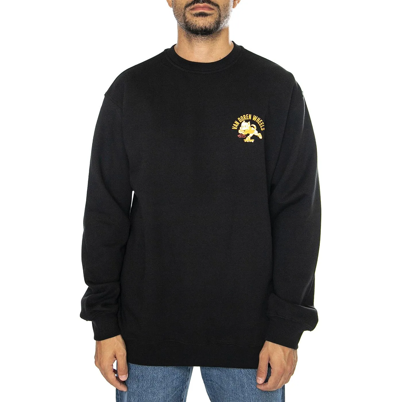 Vans Bark GFX Loose Crew Black - Felpa Girocollo Uomo Nera    