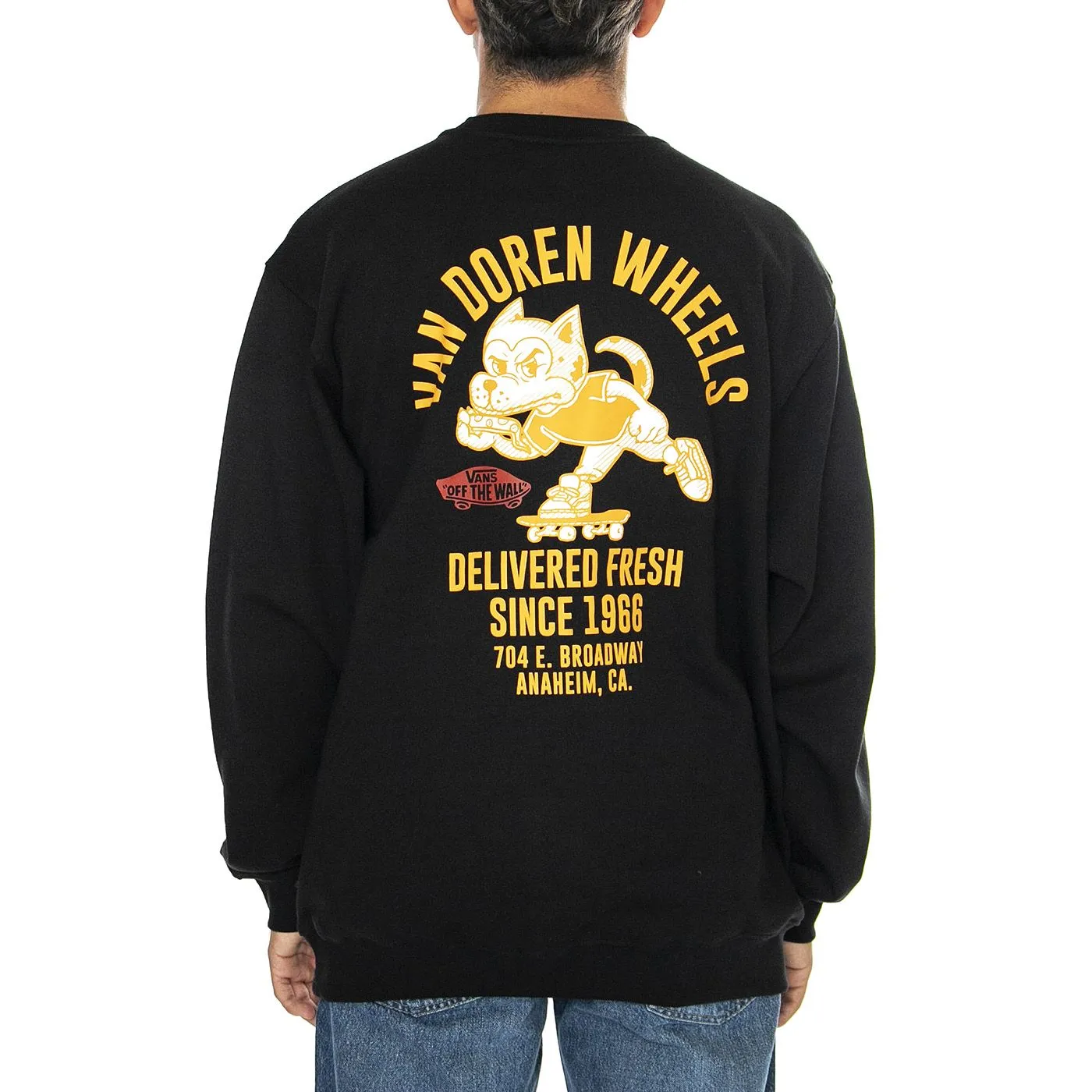Vans Bark GFX Loose Crew Black - Felpa Girocollo Uomo Nera    