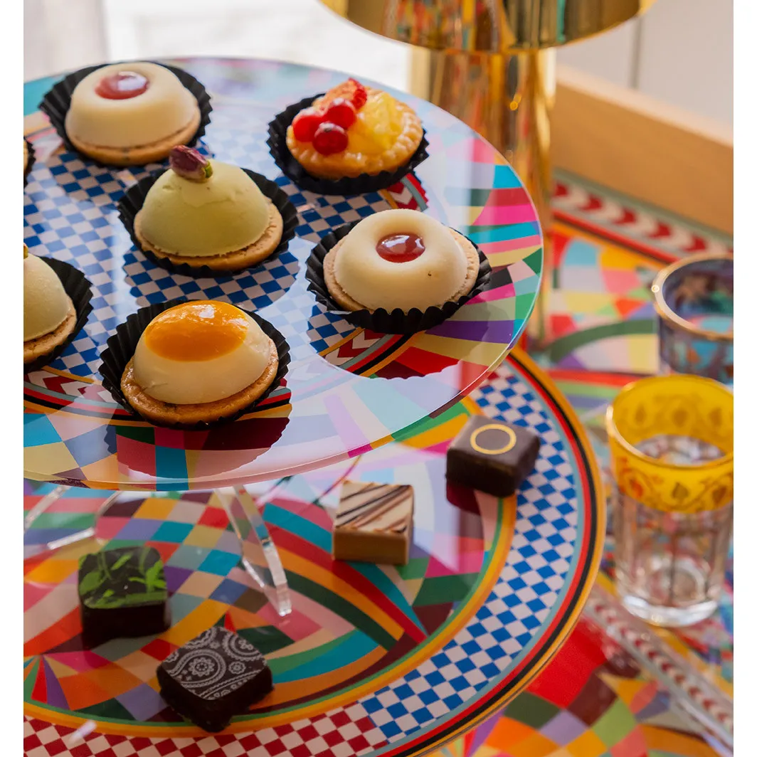 Vesta  Alzata per dolci piccola in plexiglass dal design moderno decoro Rainbow Decor