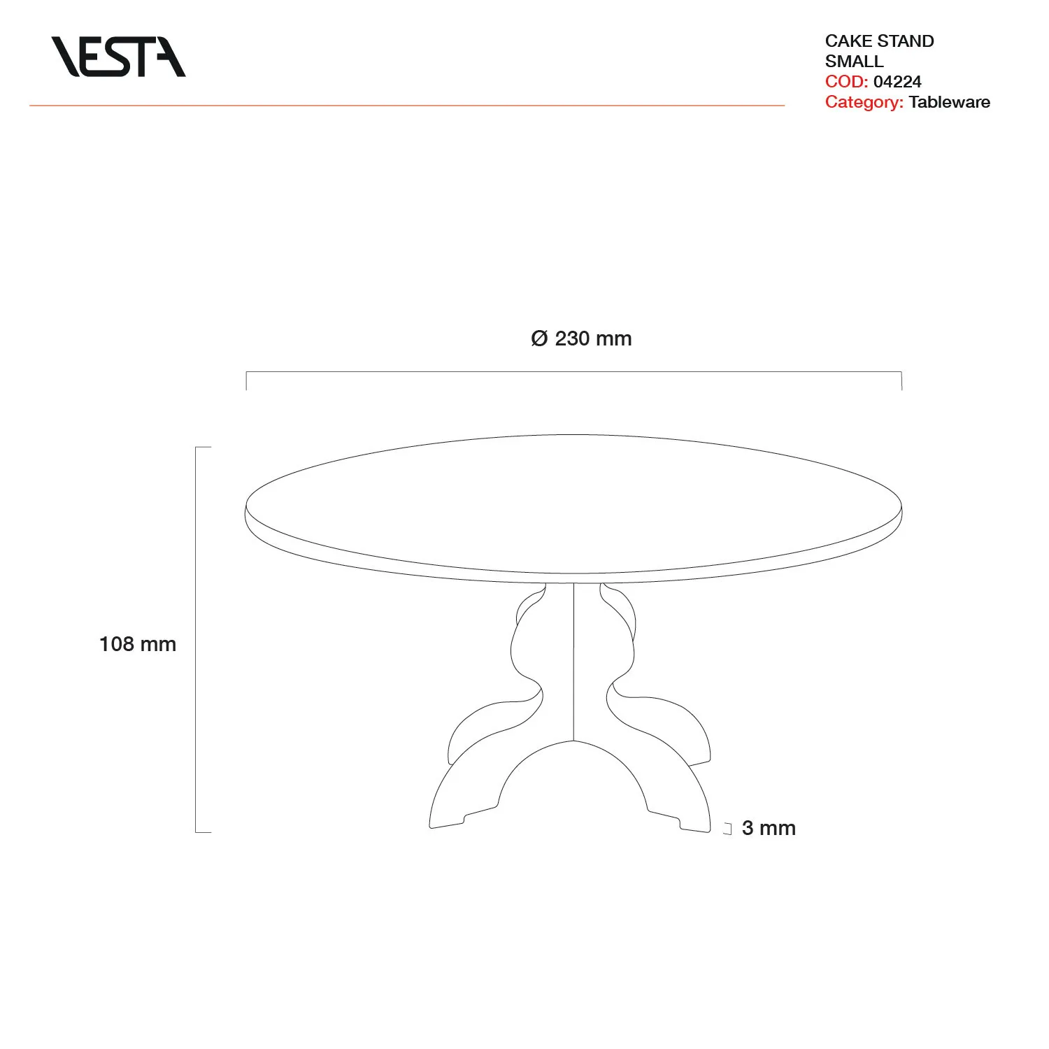 Vesta  Alzata per dolci piccola in plexiglass dal design moderno decoro Rainbow Decor