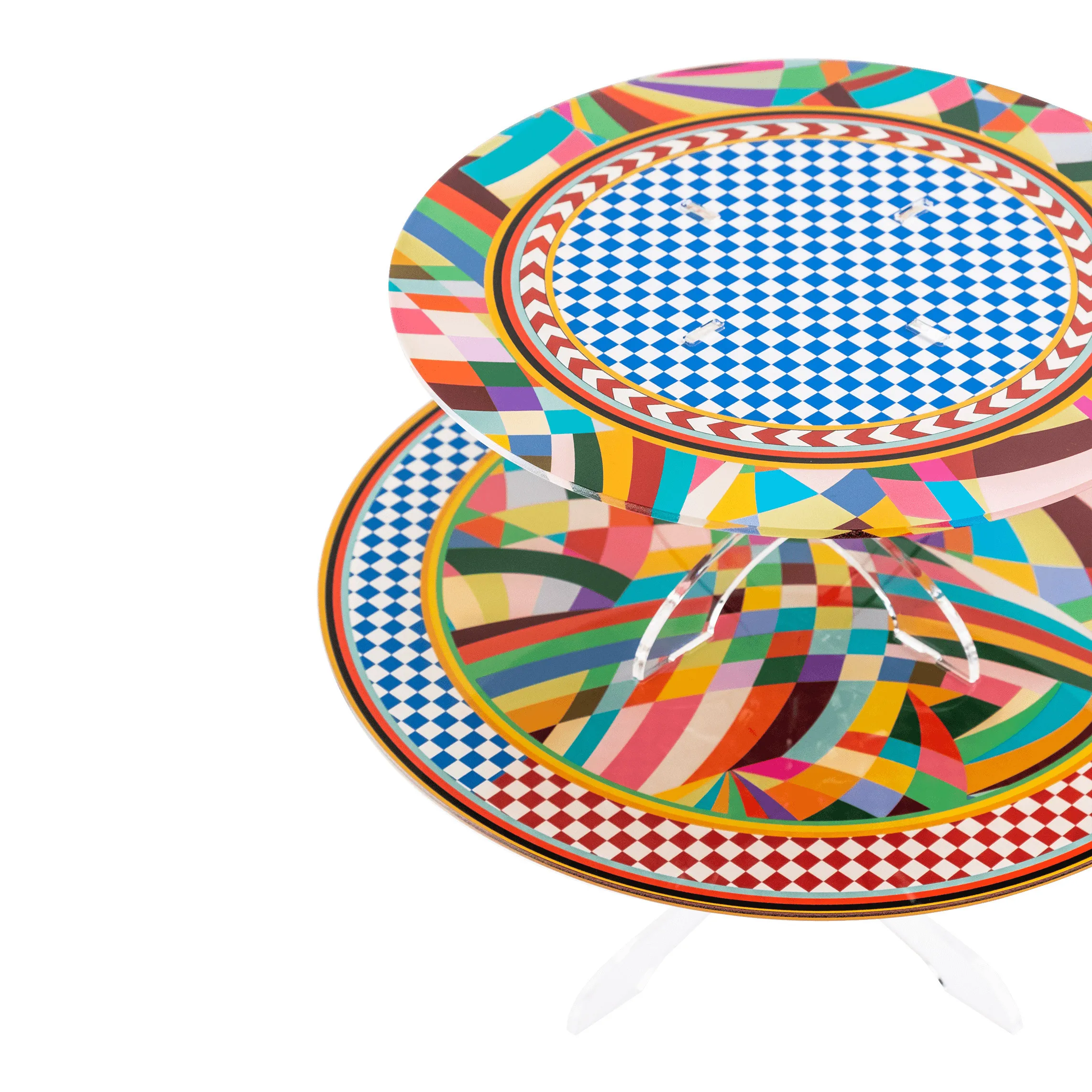Vesta  Alzata per dolci piccola in plexiglass dal design moderno decoro Rainbow Decor