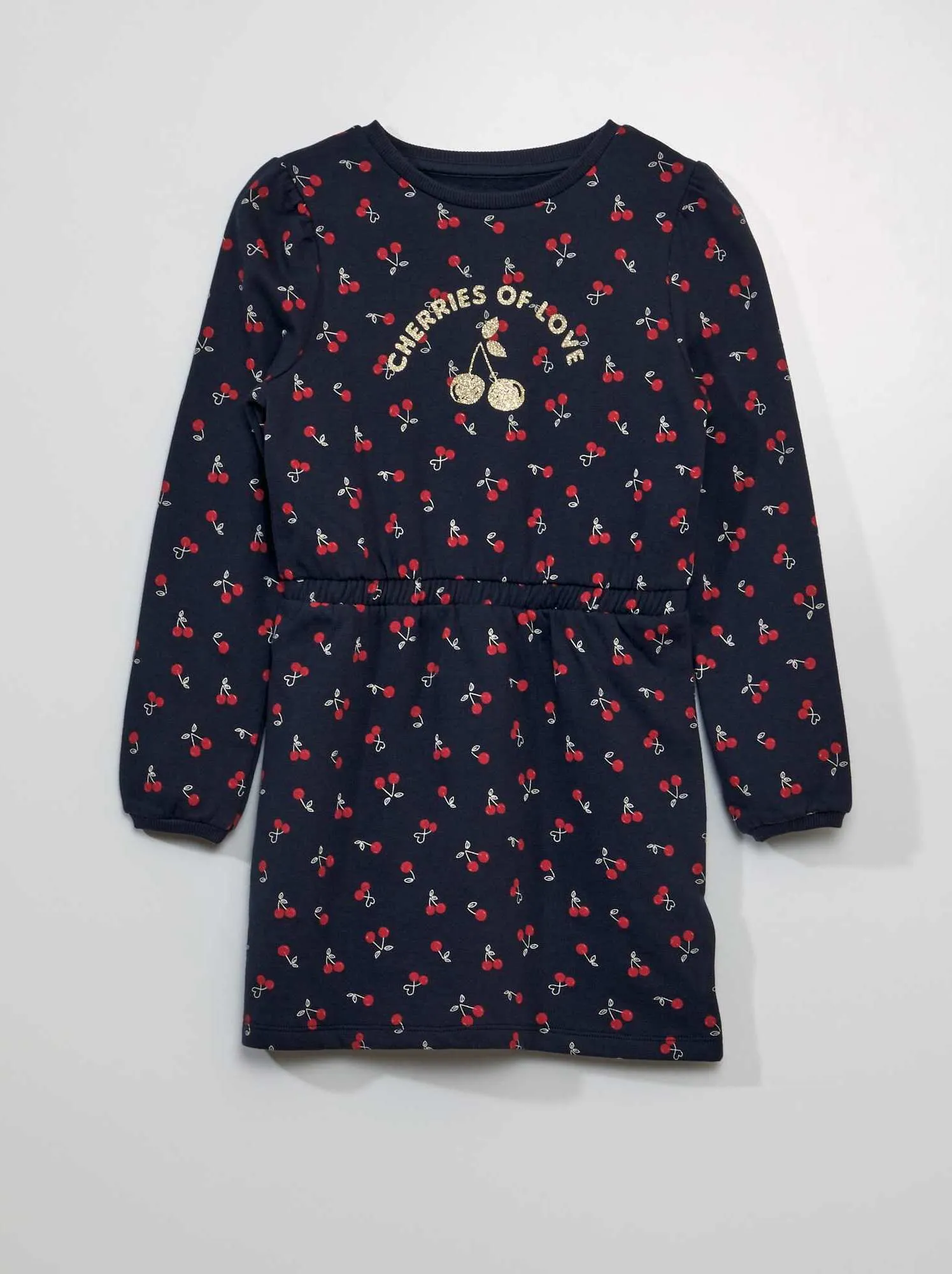 Vestito-felpa sciancrato stampato - BLU
