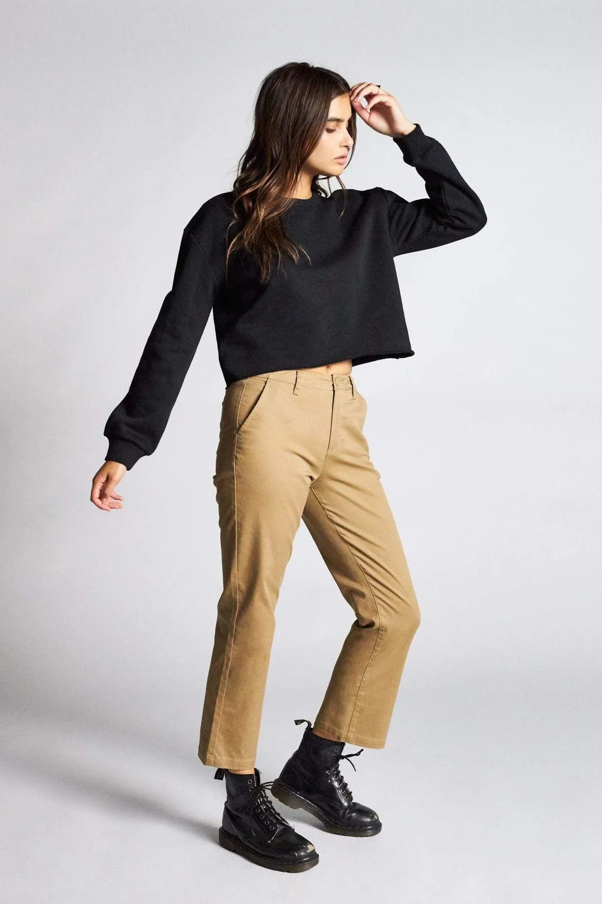 Vintage Crop Crew Black