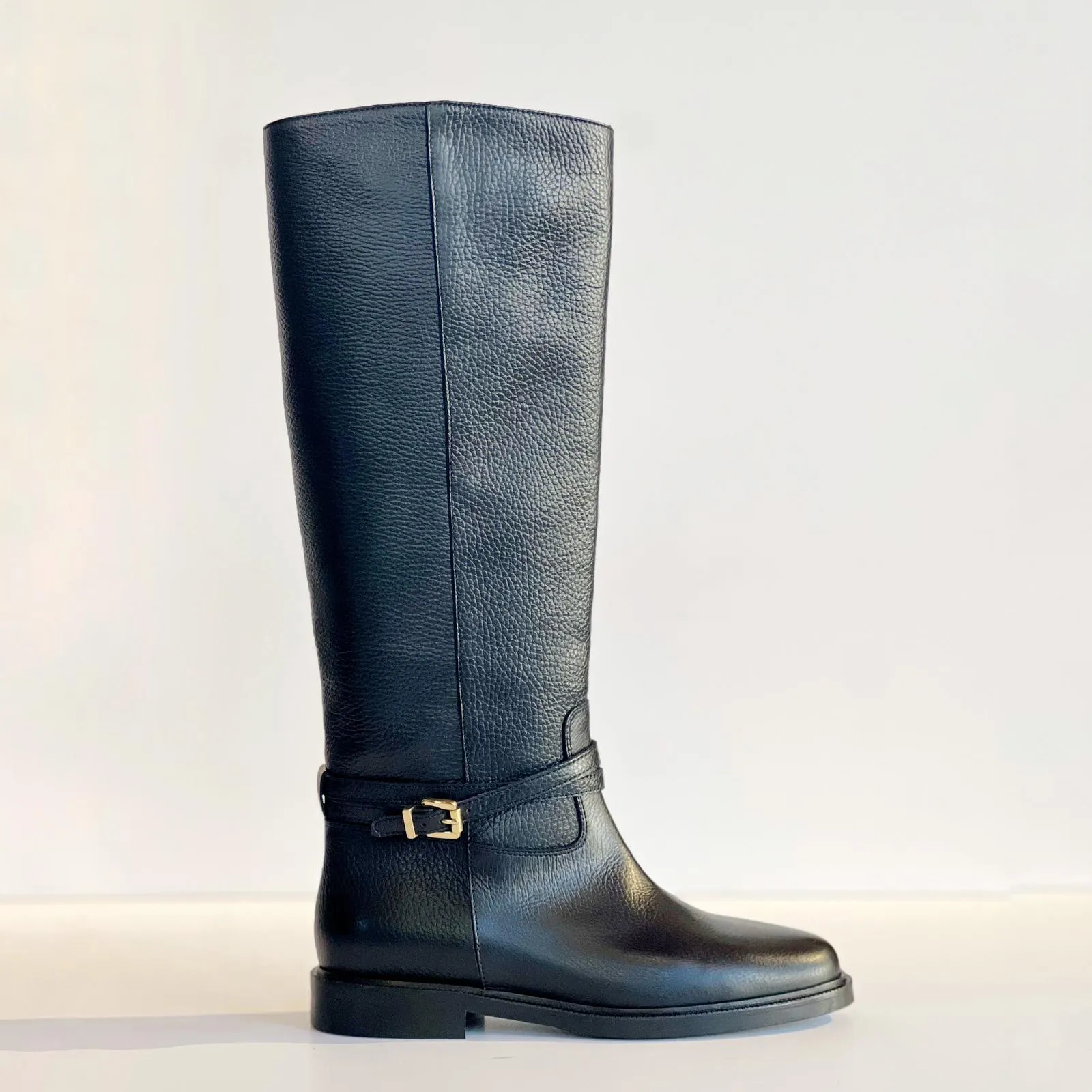 W4-D331 Stivale Fibbia Cervo Nero  