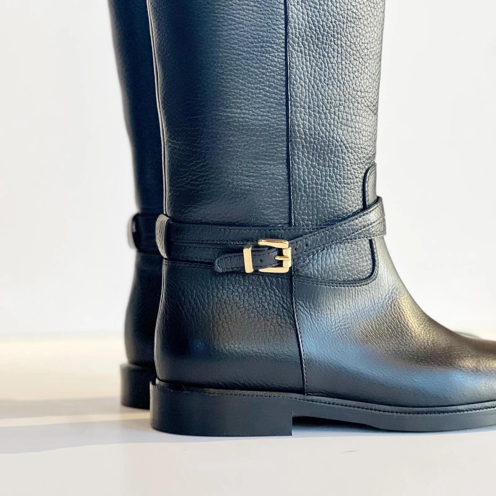 W4-D331 Stivale Fibbia Cervo Nero  