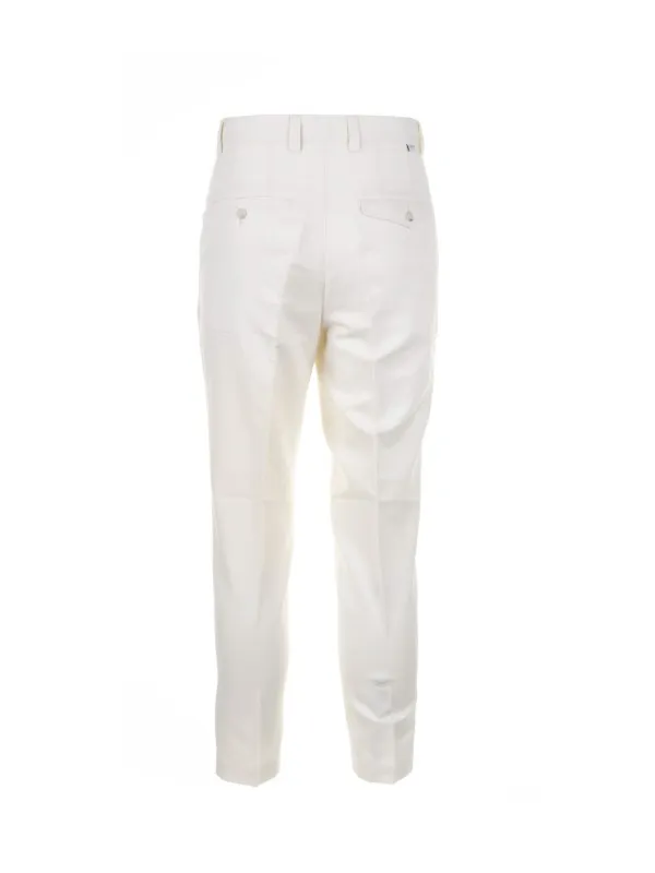 White cotton and linen trousers