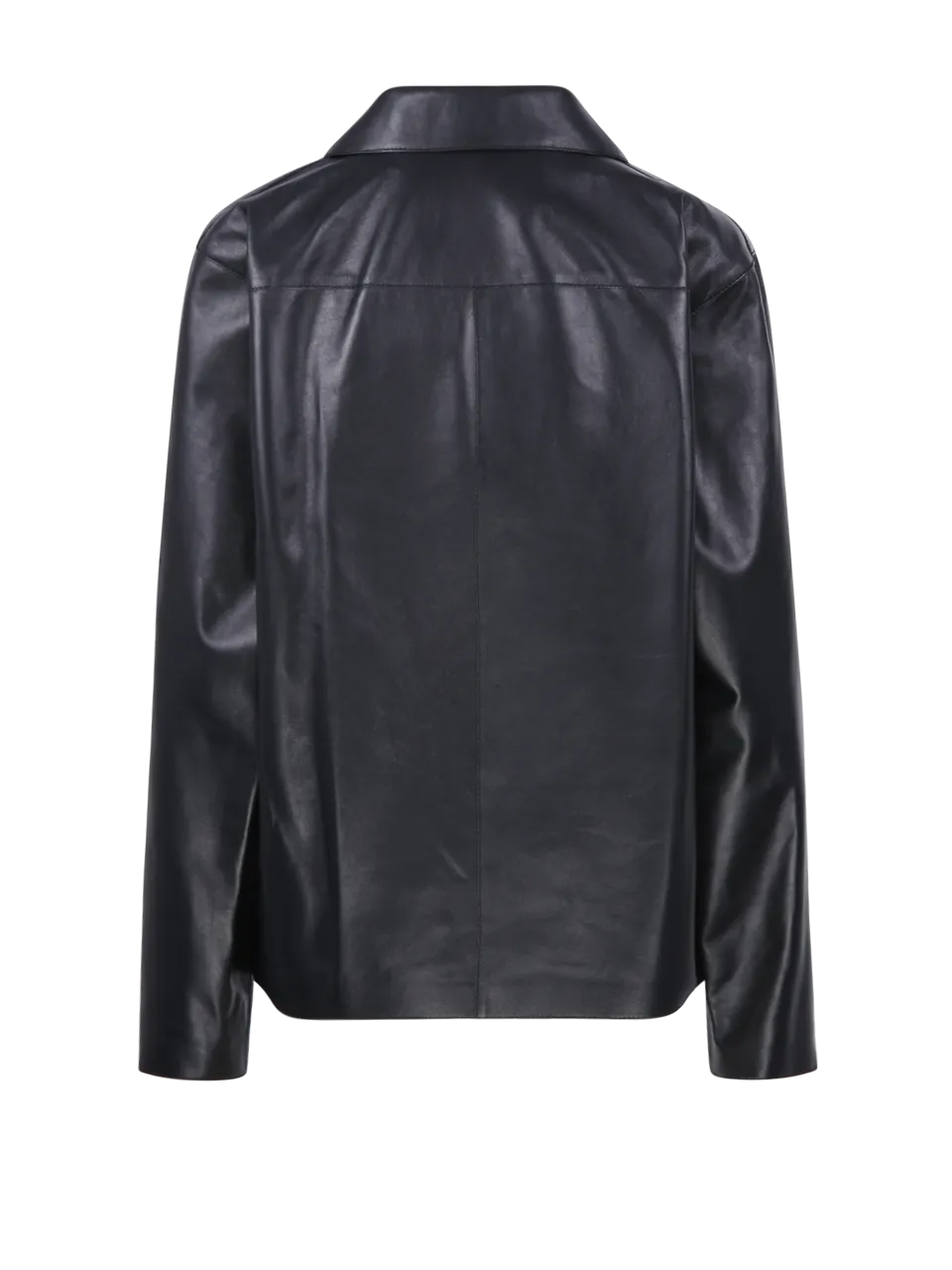 WOMAN LOEWE BLACK LEATHER ANAGRAM PYJAMA BLOUSE