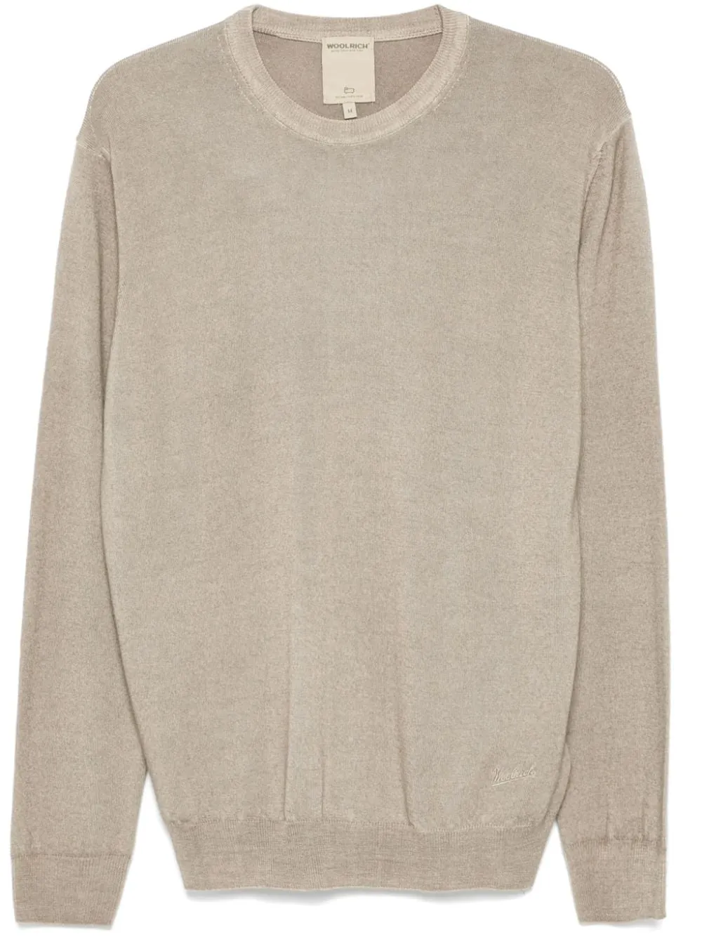 Woolrich Maglia Girocollo Beige Effetto Slavato